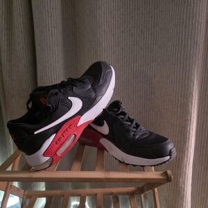 Nike Black and Red Sneakers with White Swoosh